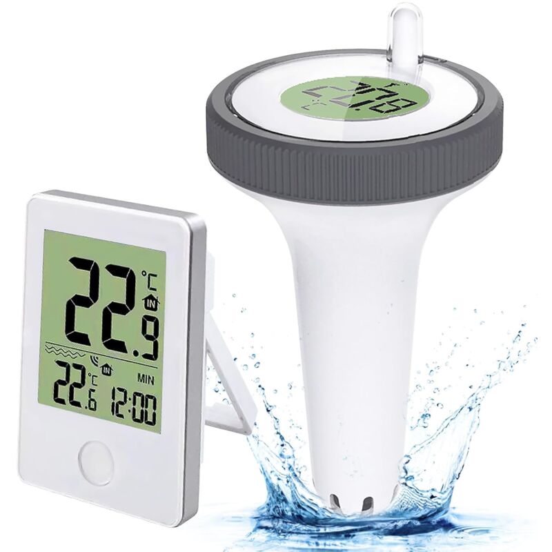 Zvd Schwimmendes Poolthermometer, Digitales Poolthermometer, Kabelloses Digitalthermometer Mit Lcd-anzeige, Innen-/außenthermometer Mit Digitalem Empfänger, Für Pools Und Badewannen