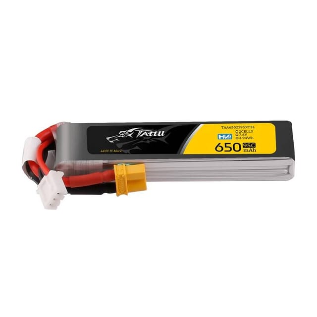 Gens ace &Tattu Accumulator Lipo 2s 650mAh 95C 7.6V HV z XT30 Long-Pack