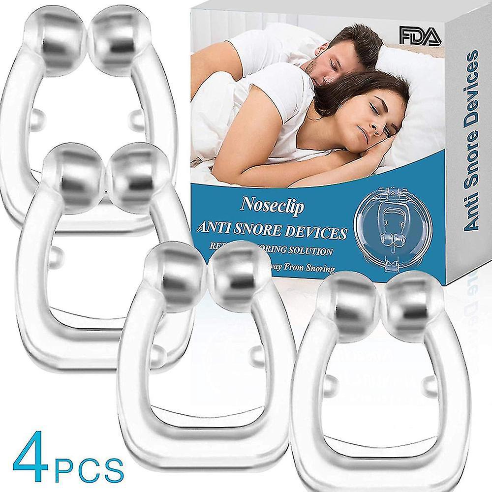 Set Mit 4 Magnetischen Silikon-anti-schnarch-geräten, Anti-schnarch-clips, Professionelle Schlafhilfen Zur Linderung Von Schnarchen