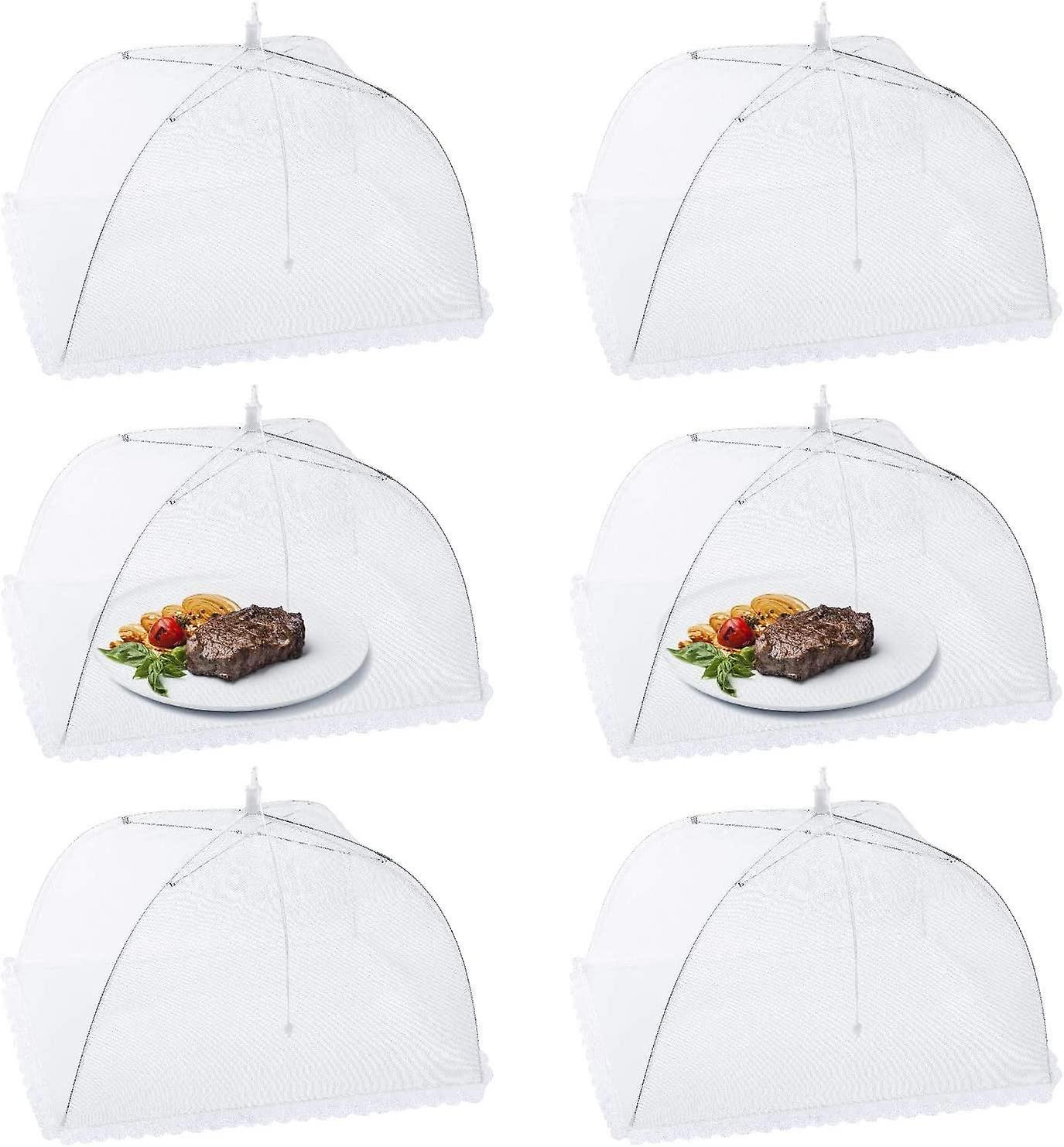 Set Mit 6 Faltbaren, Insekten- Und Mückensicheren Lebensmittelabdeckungen Im Regenschirmstil, Idealer Schutz Für Bars.
