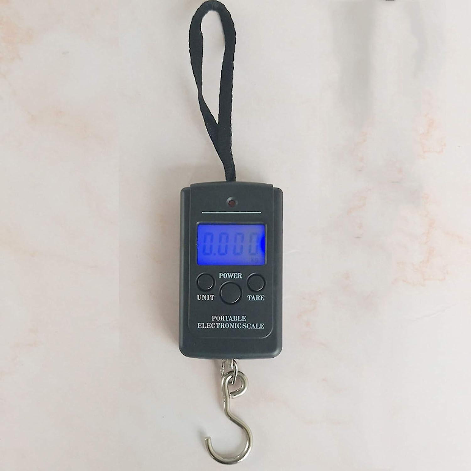 Schwarze, Tragbare Elektronische Gepäckwaage Für 40 Kg Gepäck Mit Hintergrundbeleuchtetem Lcd-display
