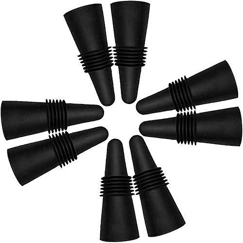 Set Mit 8 Wiederverwendbaren Schwarzen Silikon-weinflaschenverschlüssen Mit Korken Zur Erhaltung Der Frische