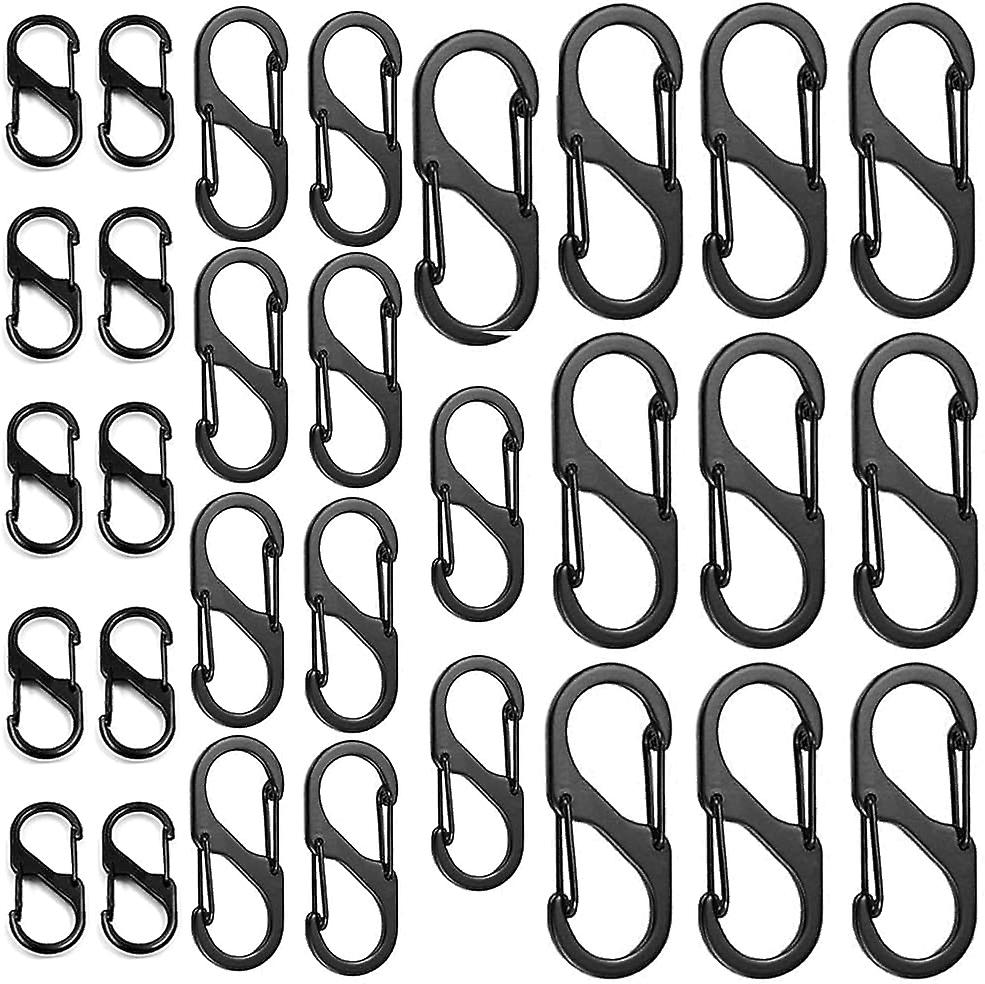 30er-packung S-förmige Karabiner Aus Aluminiumlegierung – Wasserdichte Doppelmetallclips Für Zuhause, Wandern, Outdoor-aktivitäten, Angeln, Camping Und Reisen