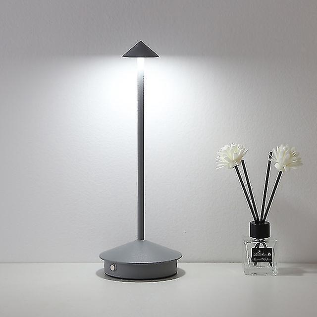 Kreative, Wiederaufladbare Tischleuchte Fürs Esszimmer, Led-touch-tischleuchte, Graue Dekorative Schreibtischlampe
