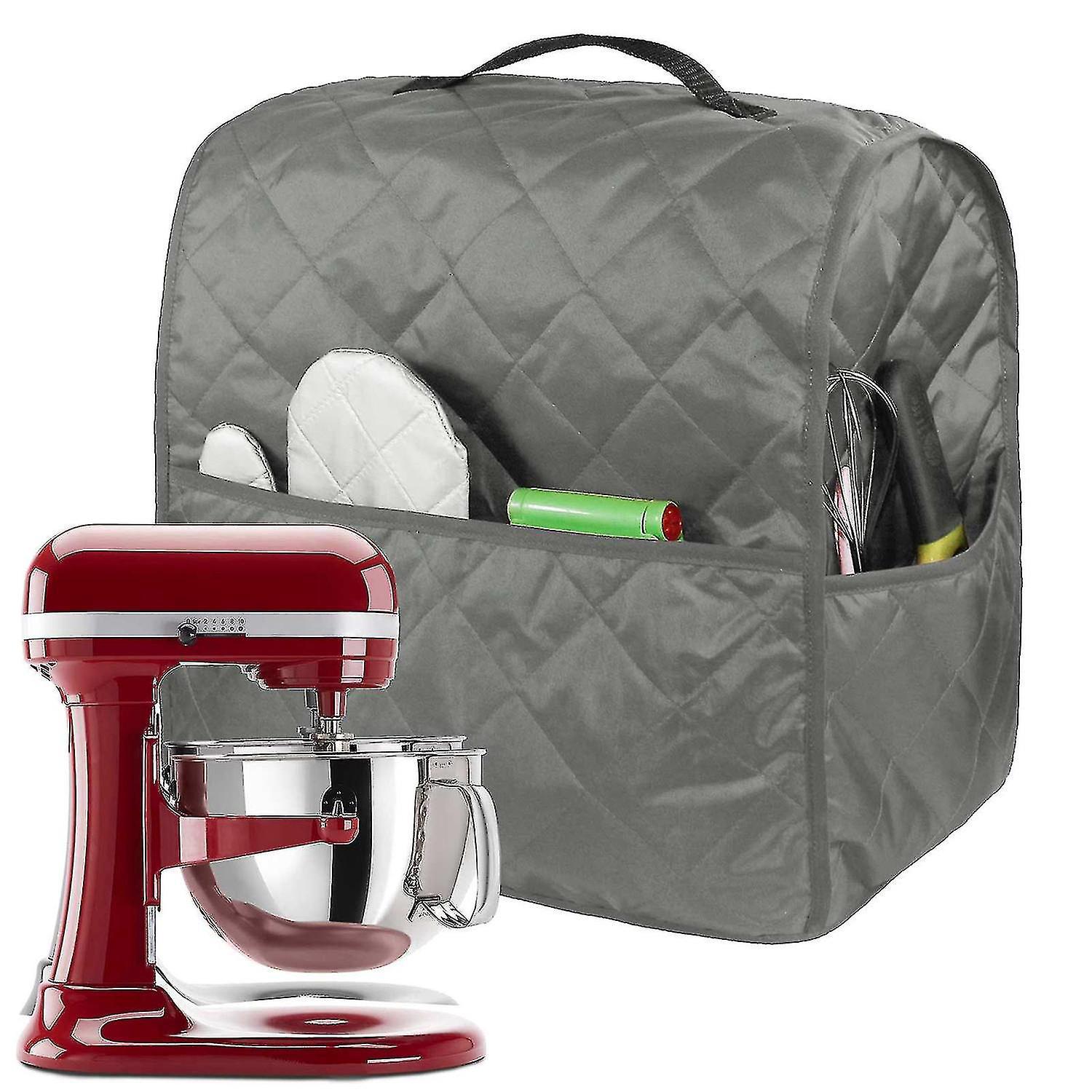 Bestseller – Staubschutzhülle Für Kitchenaid Küchenmaschinen Mit Taschen Und Griffen – Grau – 28 % Rabatt