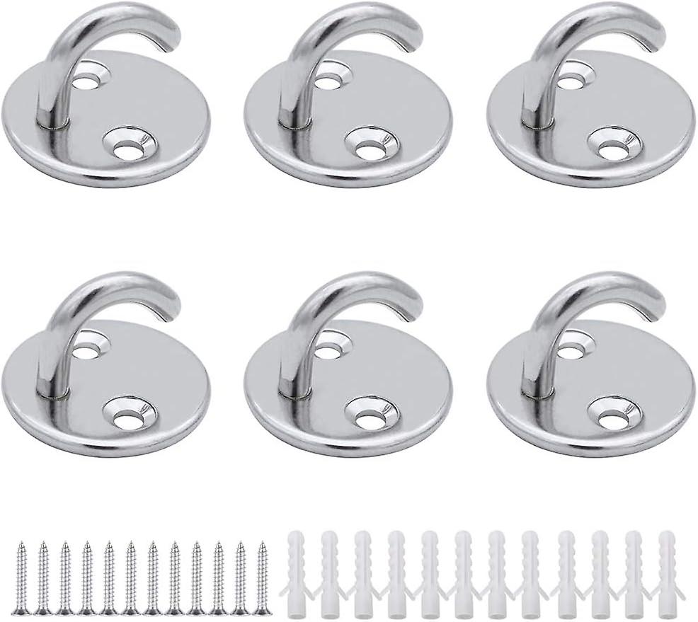 Set Mit 6 M5-edelstahlhaken Mit Offener Öse Zum Aufhängen Von Pflanzen, Deckenventilatoren, Moskitonetzen Und Laternen