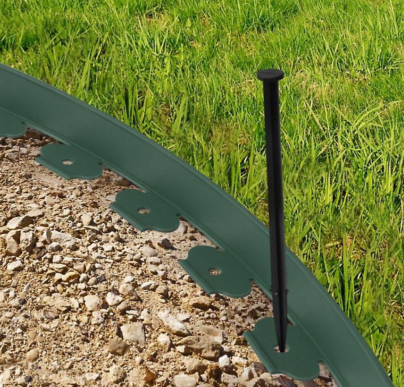 Grüne, Flexible Garteneinfassung, 10 M Lang, 5 Cm Hoch, Mit 30 Pfählen