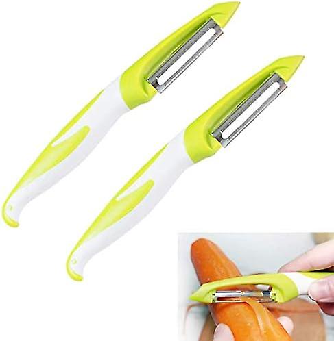 Set Mit 2 Professionellen Geraden Sparschälern Für Obst Und Gemüse – Grün