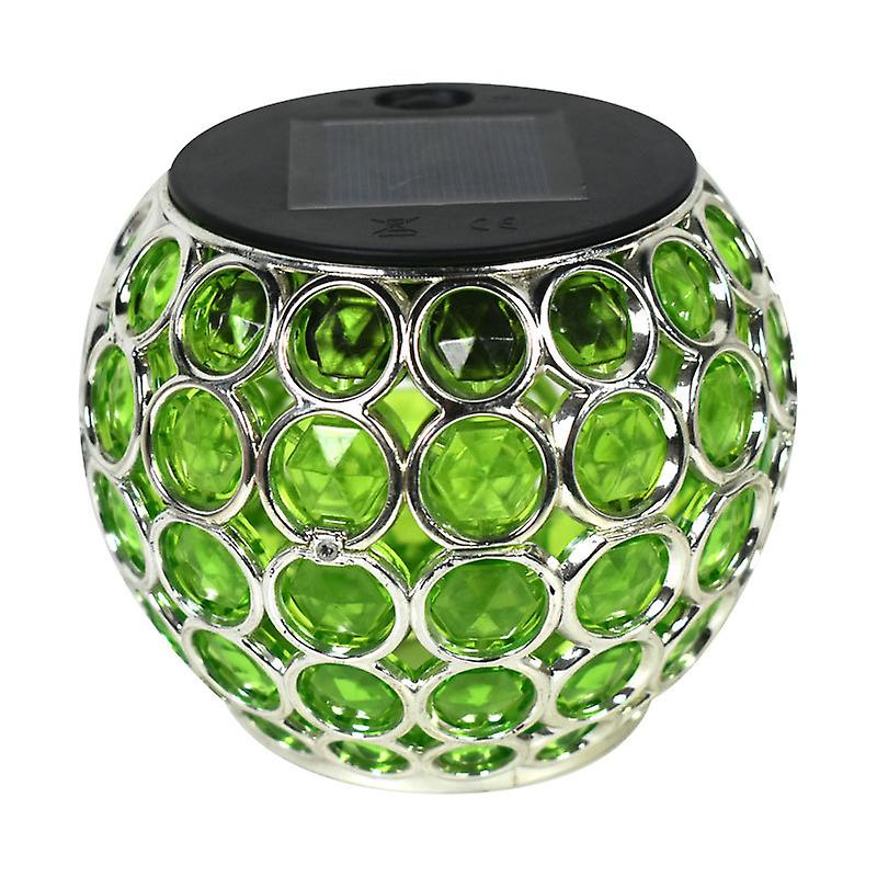 Kleiner, Grüner, Solarbetriebener Led-hängeleuchter In Kugelform Für Den Außenbereich, Ideal Für Rasenflächen Und Gärten.