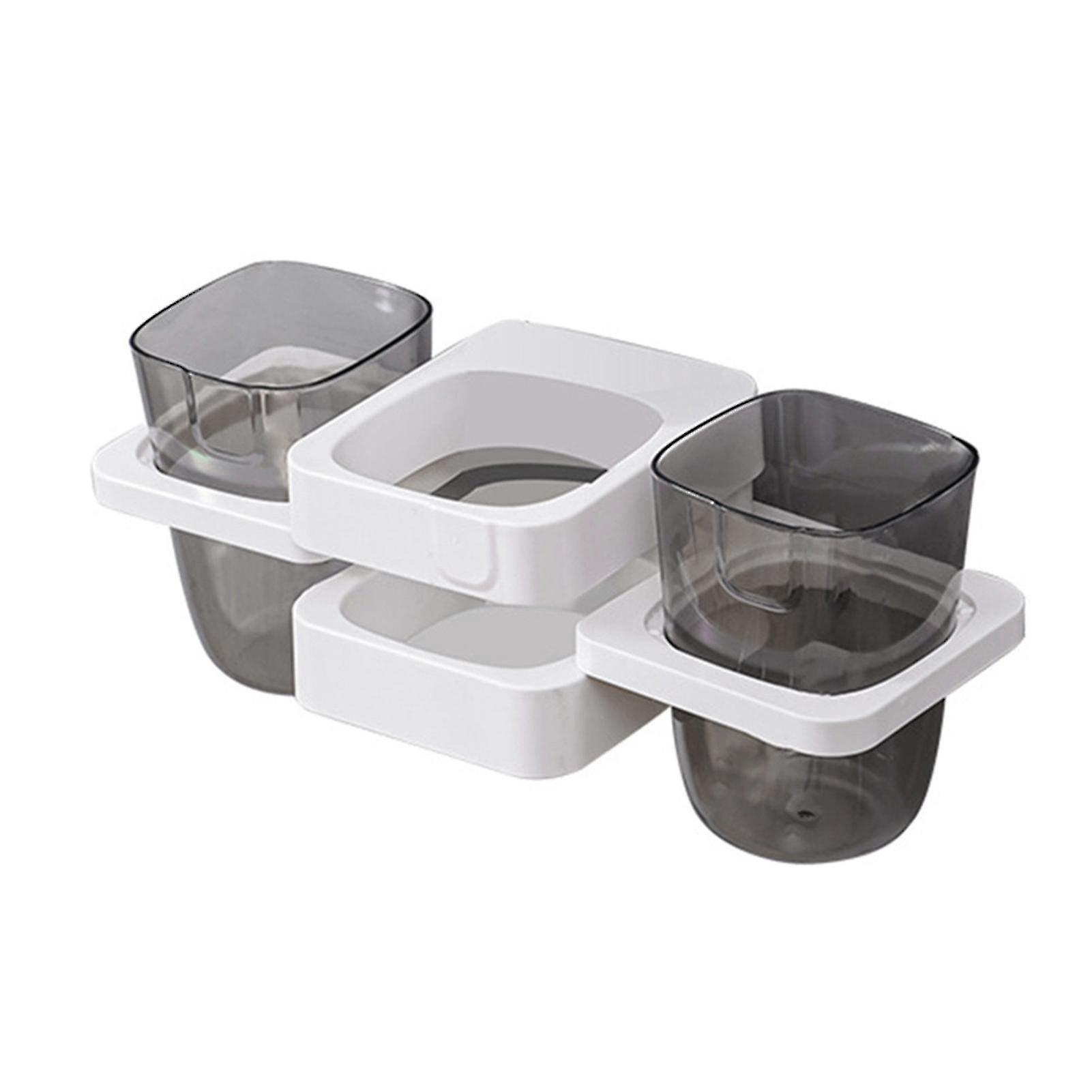 Zahnbürstenhalter Mit Becherhalter Und Selbstklebender Wandhalterung Zur Aufbewahrung Von Zahnpasta