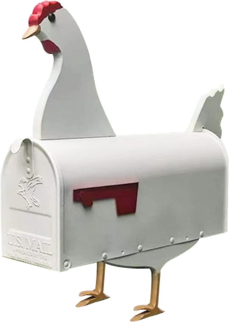 Ein Wirklich Origineller Und Einzigartiger Briefkasten Mit Einem Motiv Aus Pferd, Kuh Und Huhn. Ein Moderner Und Individueller Briefkasten Zur Verschönerung Ihres Gartens. Das Perfekte Geschenk Für Pf