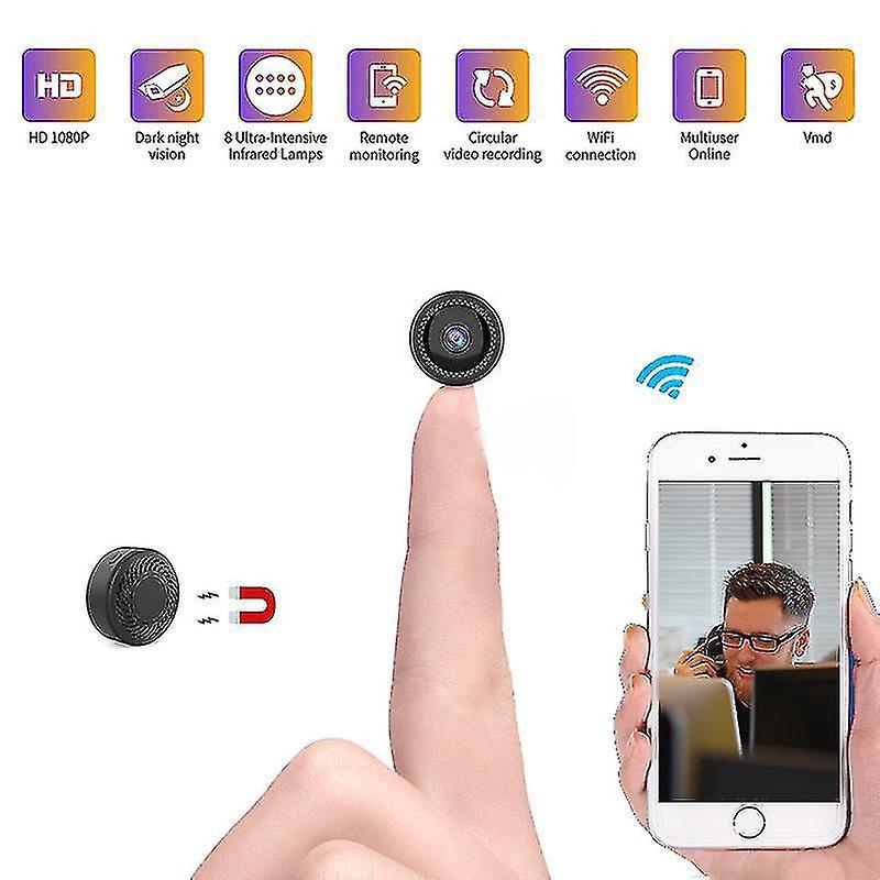Mini-wlan-kamera 1080p Hd Gizli Kamera Cctv Ip-kamera Mit Fernbedienung, Nachtsicht, Bewegungsmelder, Magnetgehäuse Und 128gb Tf-karte.