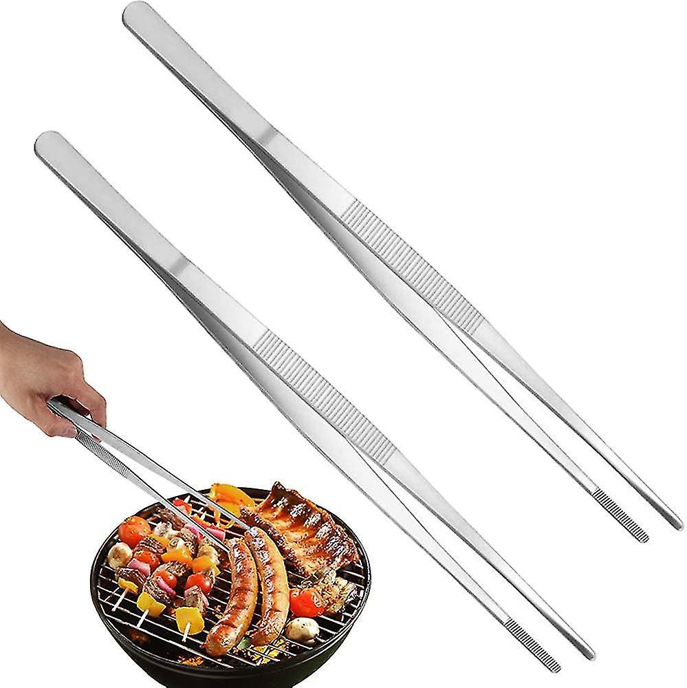 Set Aus 2 Küchenzangen 30 Cm (12 Zoll), Lange Lebensmittelzangen Mit Präzise Gezahnten Spitzen Zum Kochen, Reparieren Und Für Meeresfrüchte.