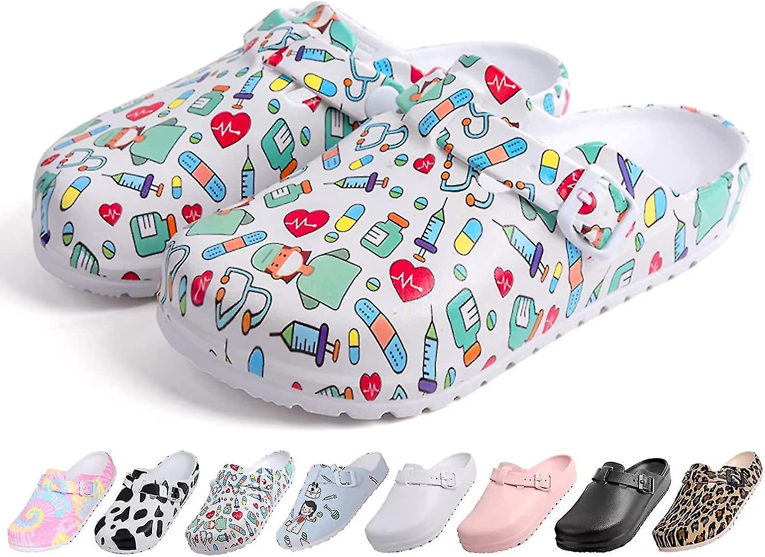 Gartenschuhe Für Damen Und Herren, Arbeitspantoletten, Clogs, Leichte Rutschfeste Sandalen, Verstellbare Laufschuhe Für Krankenschwestern, Bequem Für Strand, Drinnen Und Draußen, Größe 4 Uk 5.