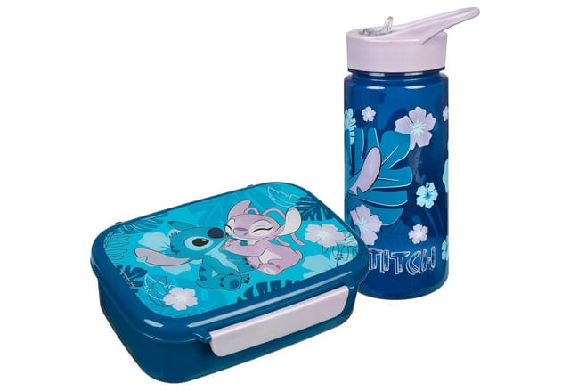 Disney Stitch Lunch Box and Drinking Cup Set