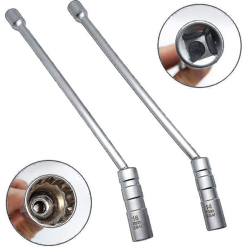 Zündkerzenschlüssel (14 Mm, 16 Mm), Verlängerter 12-kant-magnetsteckschlüssel Flexibler 3/8"-universalsteckschlüssel Zum Entfernen