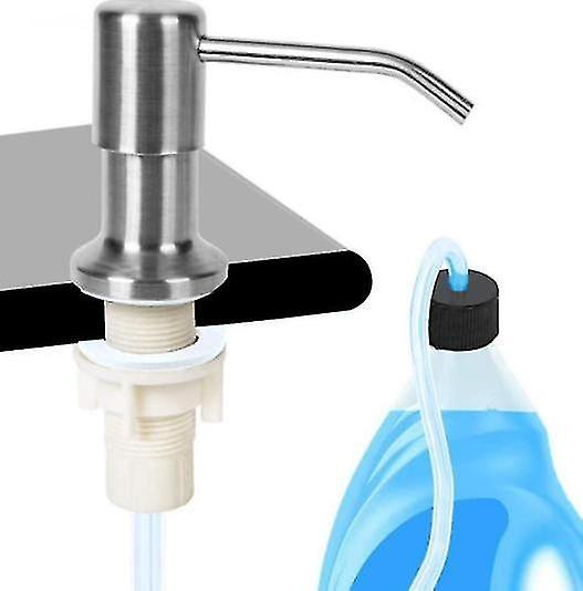 Flüssigseifenspender Für Waschbecken, 300 Ml, Aus Edelstahl, Mit Pumpe Und Schlauch.