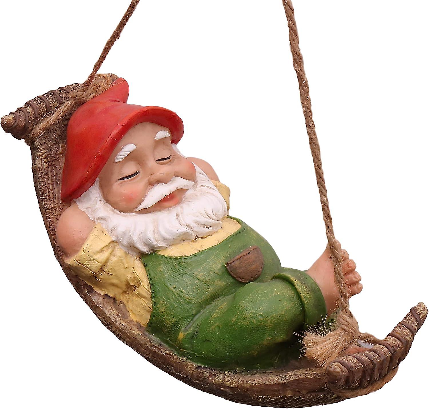 Liegender Gartenzwerg Mit Hängematte, Statue Zur Dekoration Des Gartens