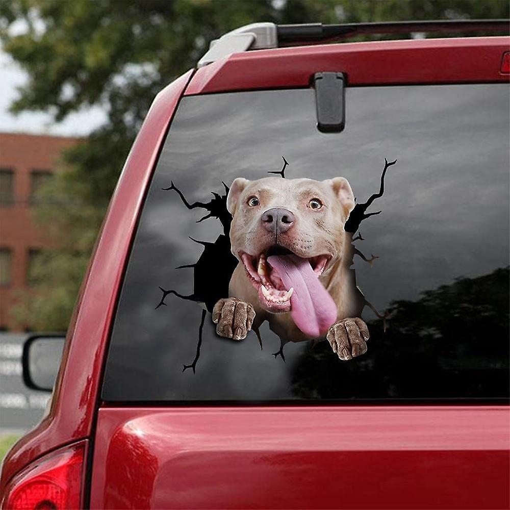 Realistischer Pitbull-aufkleber Für Autofenster Und -türen