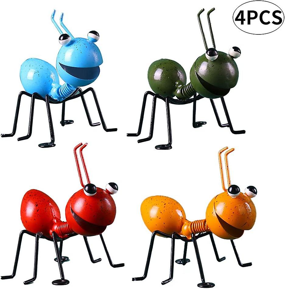 Bunte, Ameisenförmige Gartendekorationen Aus Metall – 4er-set