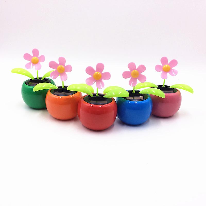 Solarbetriebene Blaue Autodekoration Aus Kunststoff Mit Blume