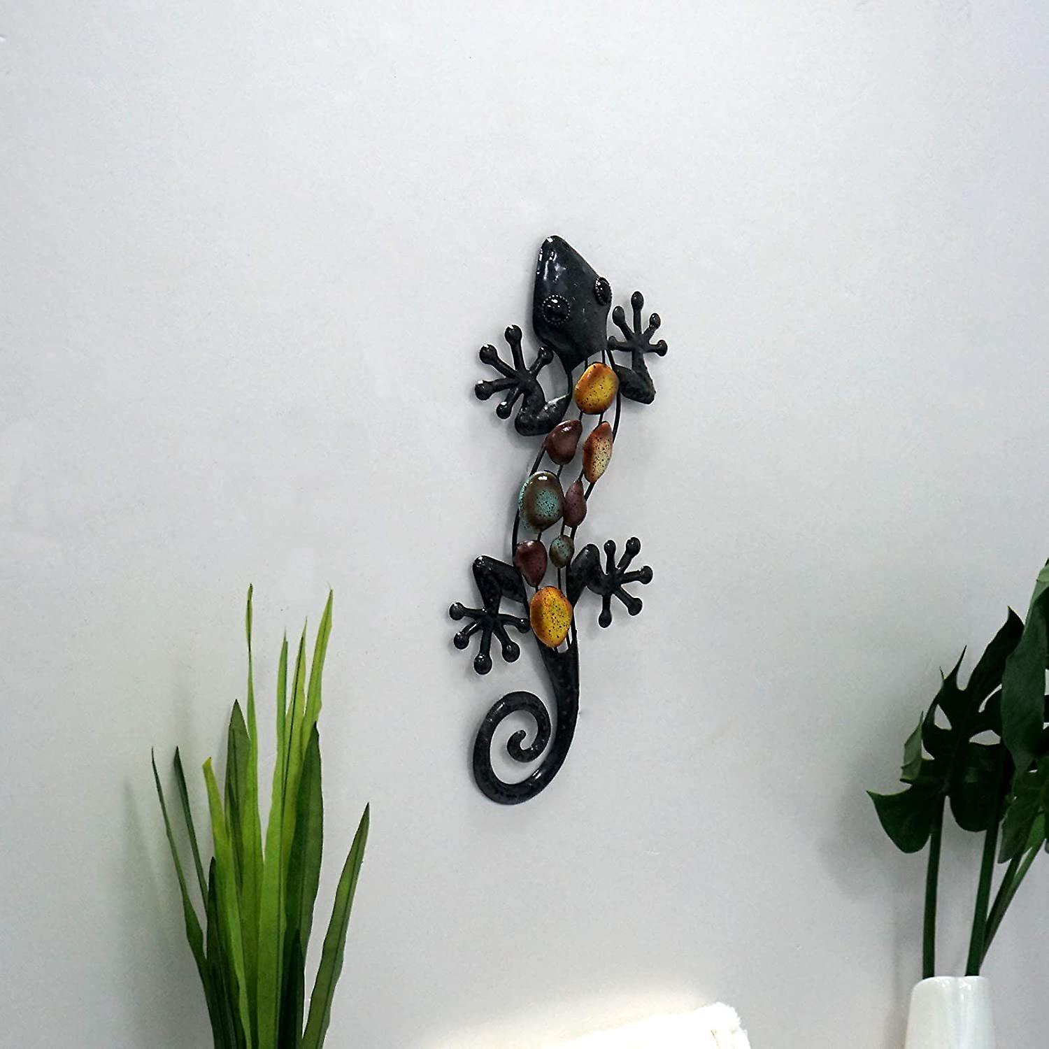38 Cm (15 Zoll) Große Metall-wanddekoration Für Den Außenbereich Mit Gecko-motiv Für Terrasse, Garten Oder Zaun