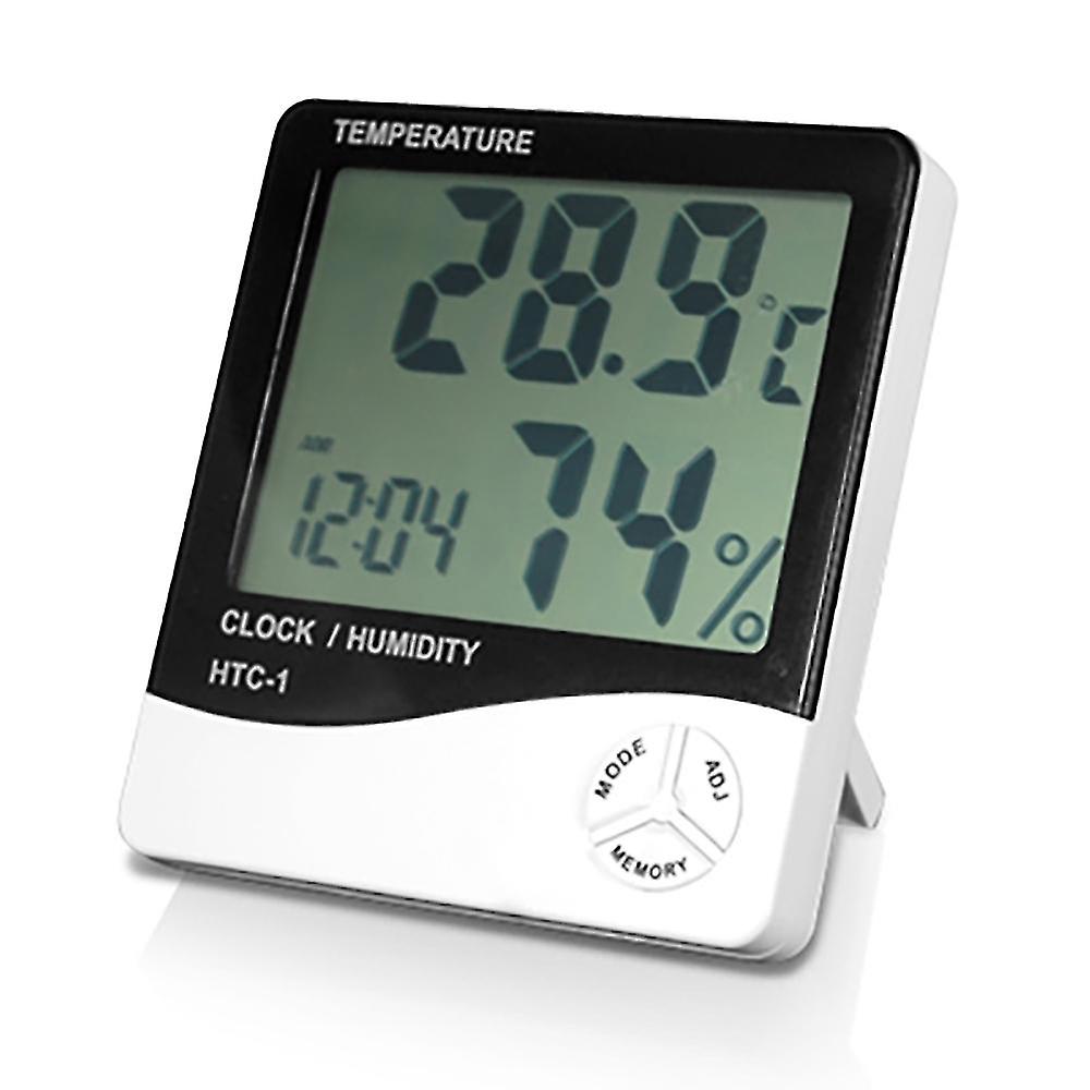 Digitales Lcd-thermometer Und Hygrometer Mit Uhr Und Wecker