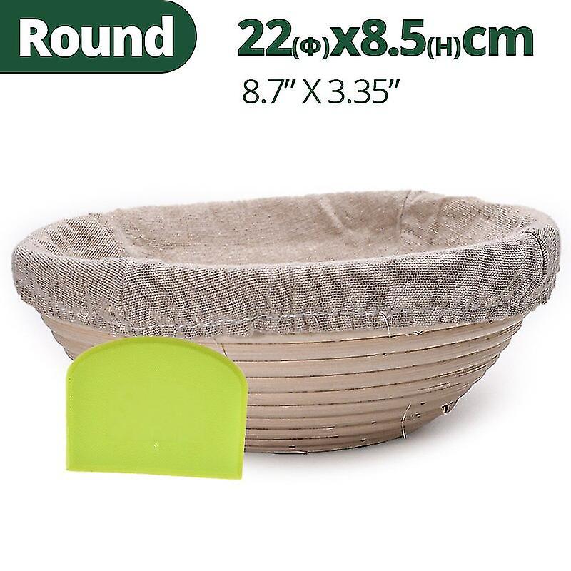 Brotgärkorb-set Aus Natürlichem Rattan Mit Einlage Und Teigschaber - 22 X 8,5 Cm (1 Stück)