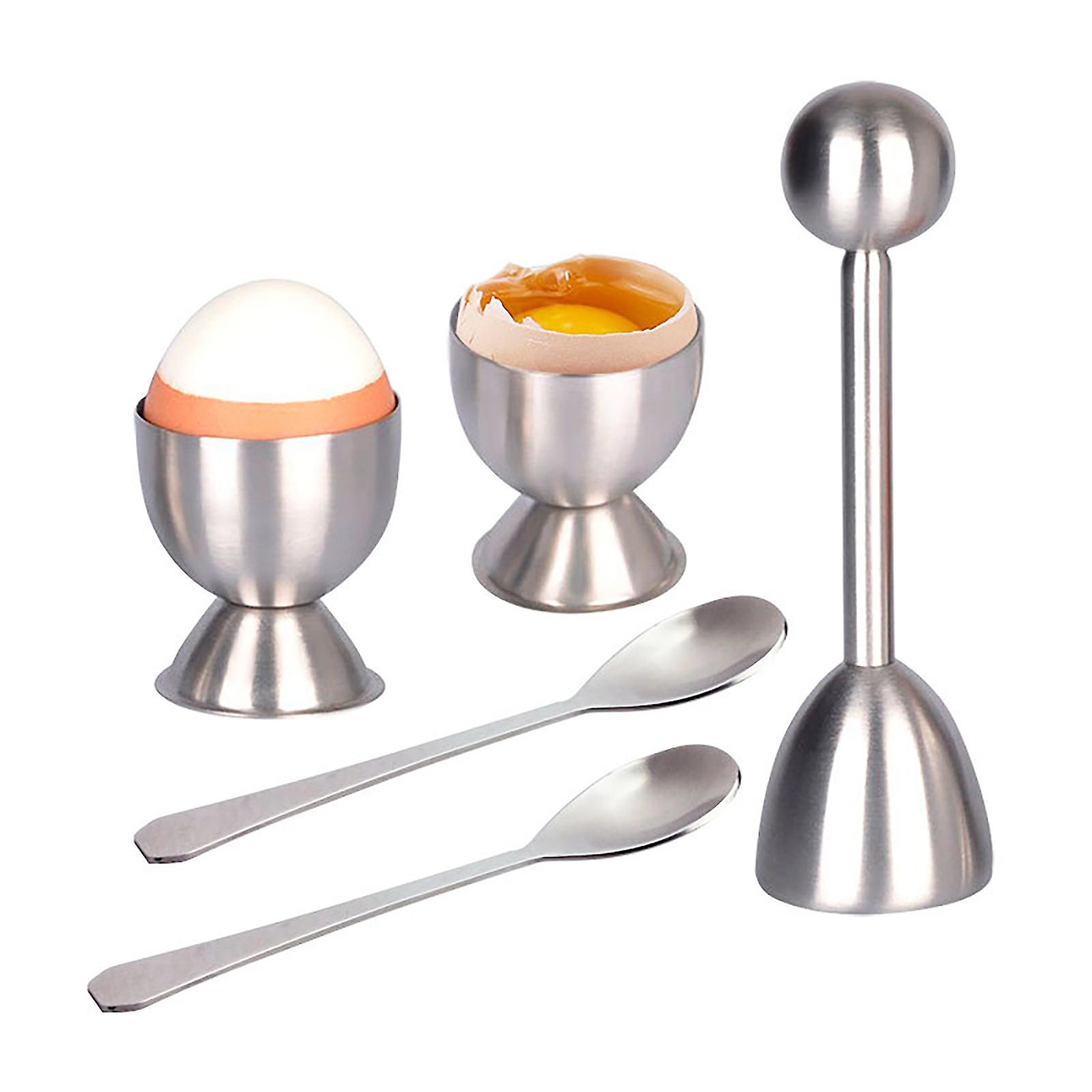 Eierschalenschneider-set Aus Edelstahl Mit Ständer, Für Die Küche, Schneidewerkzeug-set Inklusive Messern Und Utensilien.