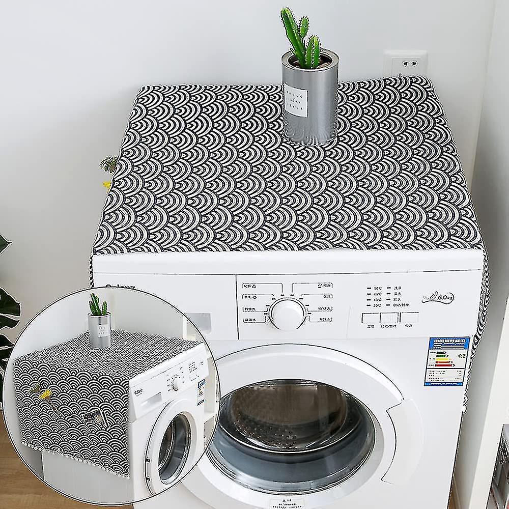 Abdeckung Für Waschmaschine Und Kühlschrank (55 X 130 Cm) Mit Integrierten Aufbewahrungstaschen, Für Einflügelige Waschmaschinen Und Kühlschränke.