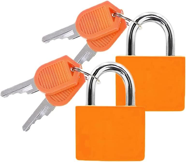 Set Mit 2 Orangefarbenen Reiseschlössern Inklusive Schlüsseln Für Koffer, Spinde Im Fitnessstudio Und Urlaubstaschen