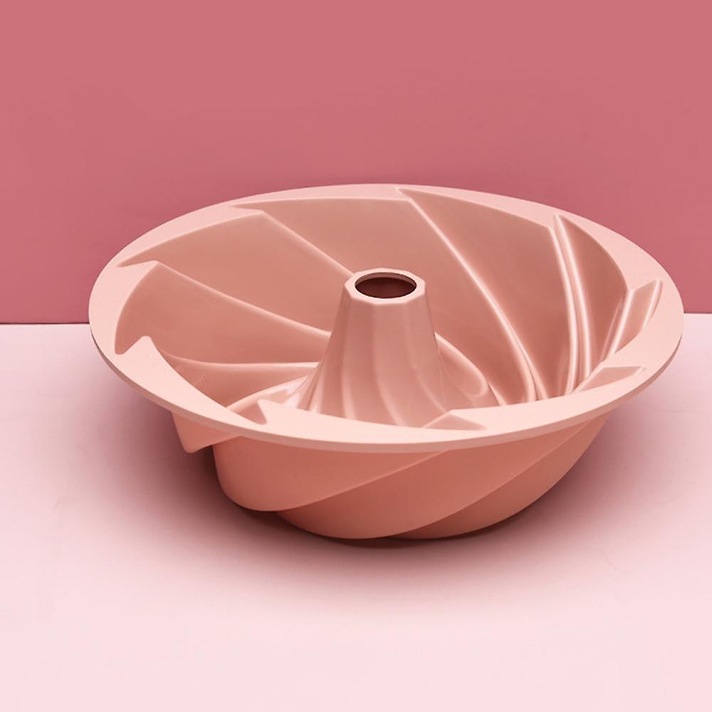 Set Mit 2 Antihaftbeschichteten Silikon-briocheformen, 24 Cm (9,5 Zoll) - Kürbis-spiralkuchenform, Blumenbrotform, Gebäckform (rosa)