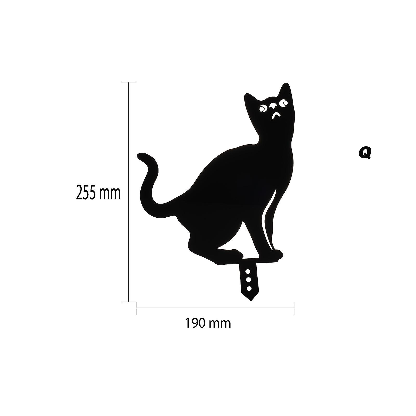 Set Aus 3 Dekorativen, Schwarzen, Katzenförmigen Gartensteckern Für Garten, Rasen Und Gehwege Ideales Künstlerisches Geschenk Für Partys Und Feste.
