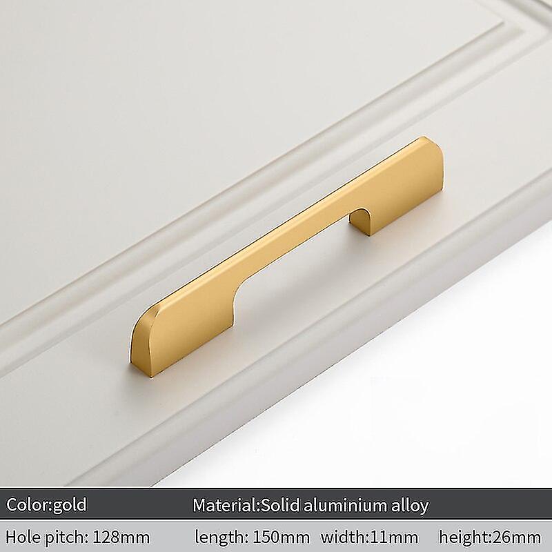 Set Aus 2 Türgriffen Aus Schwarzer Und Goldener Aluminiumlegierung, 96 Mm, Für Küchenschubladen - Nordisch-minimalistische Möbelgriffe