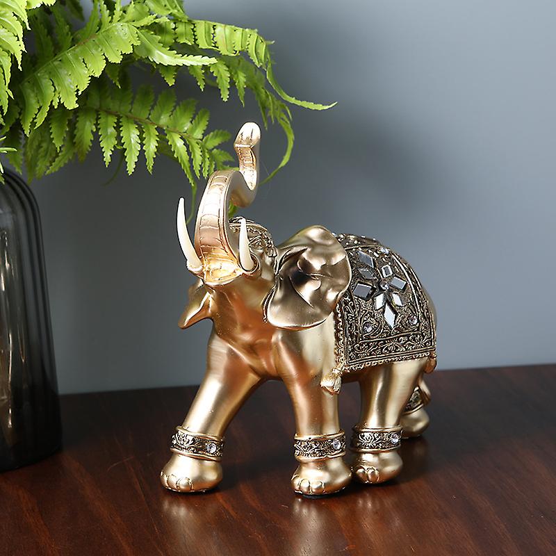 Goldene Elefantenstatue, Dekoration Für Haus Und Garten, Mittlere Größe