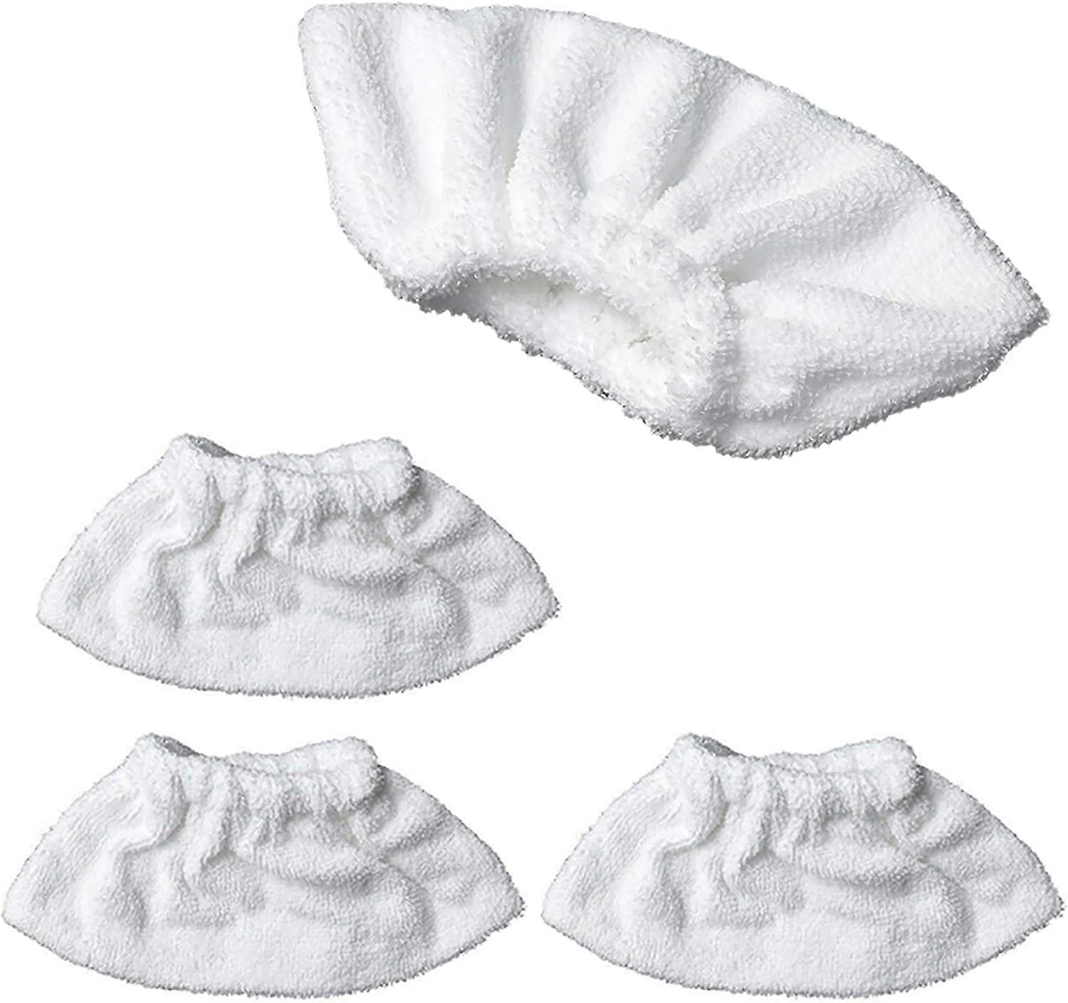 Set Mit 4 Mikrofaser-dampfreinigungsaufsätzen, Kompatibel Mit Den Meisten Dampfreinigern (weiß).