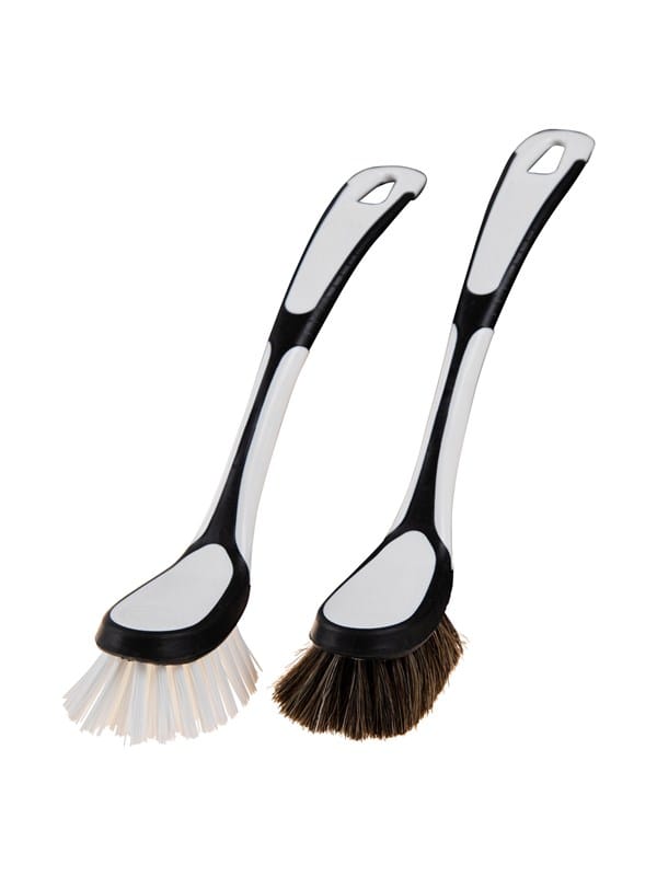 G.Funder Dishwashing brush with real clean hair. Handle in plastic and rubber.