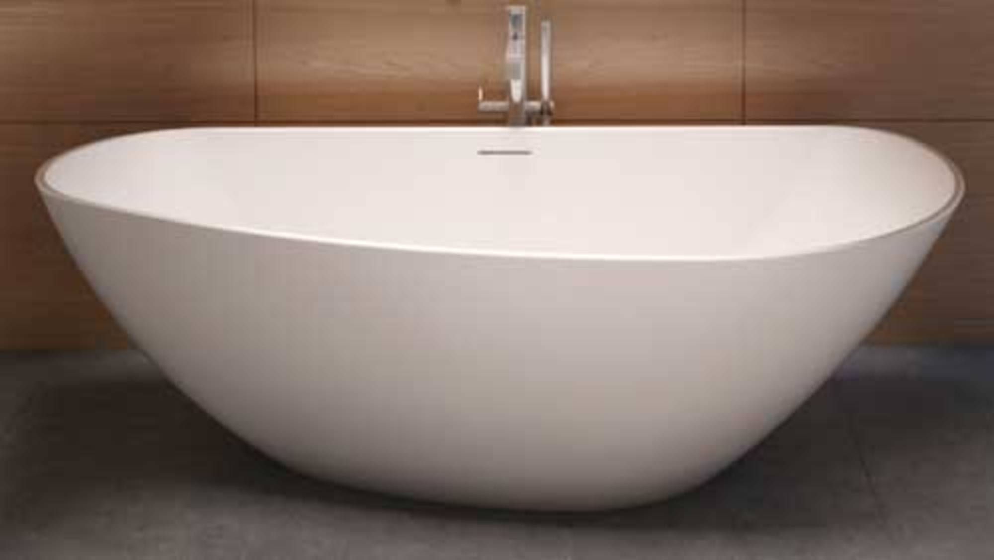 Riho - Granada Freistehende Badewanne, Solidsurface, 170x80x60cm,