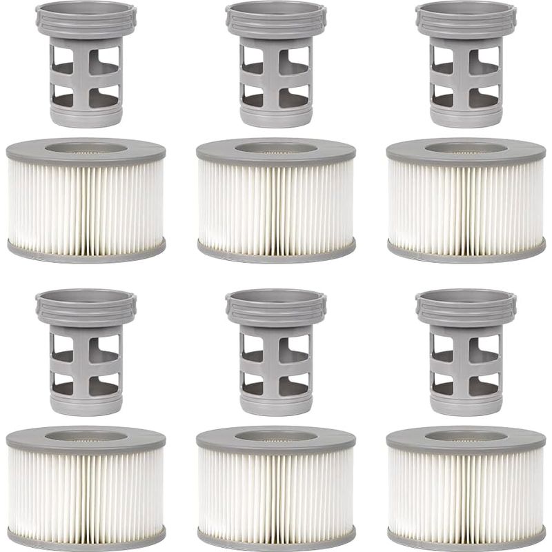 6-teiliges Spa-zubehörset Für Msp, Inklusive 6 Ersatz-schraubsockeladapter, 6 Aufblasbaren Thermalwasserfiltern Und Einem Wellrohr-spa-poolfilter.