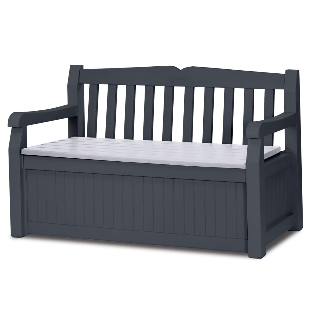Aufbewahrungsbox Eden M. Sitzbank Anthrazit/grau Auflagenbox Kissenbox Gartenbox
