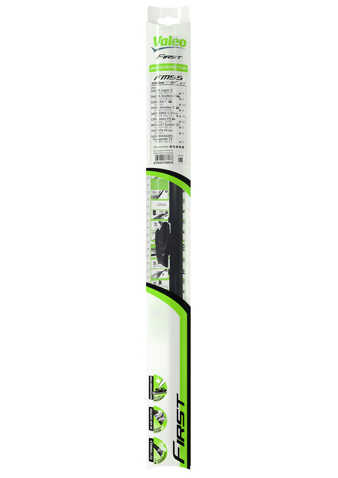 Valeo First Multiconnection Wischerblatt 550 Mm – Einfache Installation, Perfekte Passform