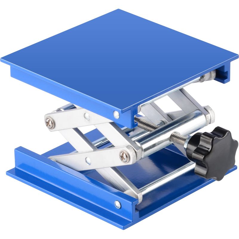 Scherenplattform Für Laborständer Aus Eloxiertem Aluminium, 100 X 100 Mm, Für Ein Gewicht Von 5 Kg, 45 Bis 140 Mm