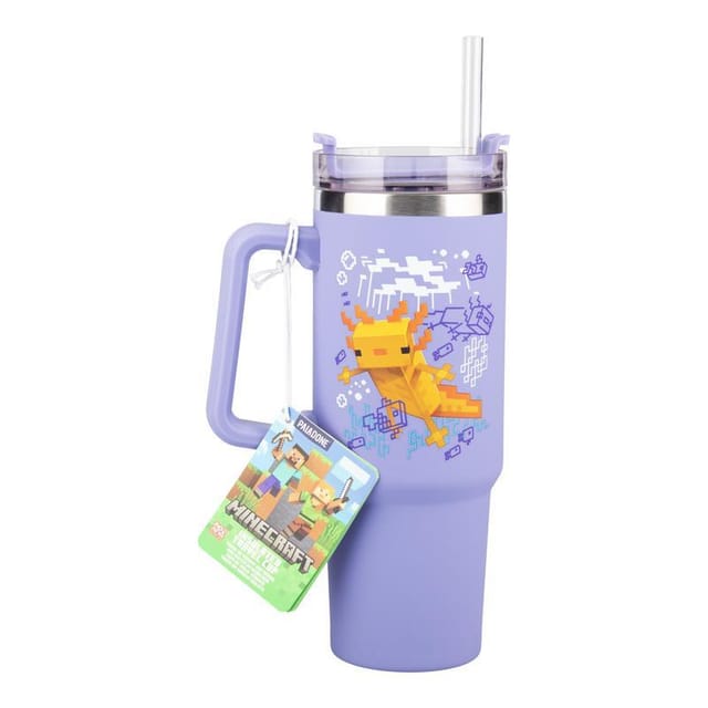 Paladone - Minecraft Purple 900ml Insulated Cup and Straw - Becher