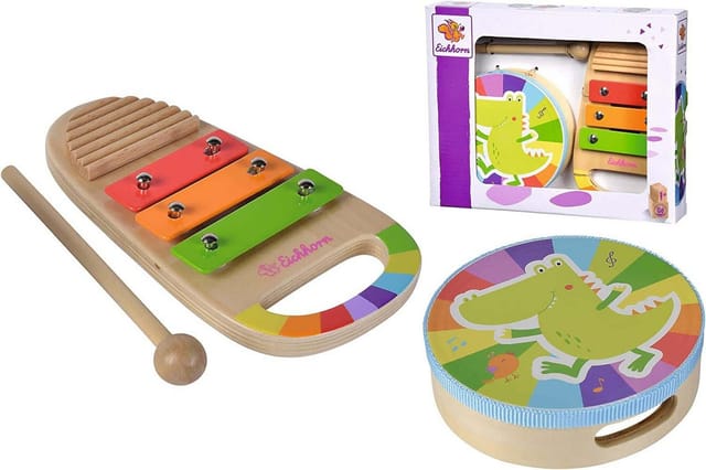 Eichhorn Wooden Drum and Xylophone Music Set 3 pieces.
