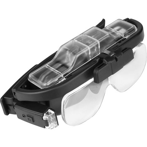 Bravix Lunette Loupe Eclairante Led 2 Lumières, Loupe Serre-tête Pour Lecture Précision Travail Horloger Malvoyant Main Llibre