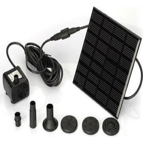 Bravix 7v 1.2w Pompe Solaire Pour Fontaine, Pompe À Eau Solaire Avec 6 Buses Kit De Fontaine Submersible Sans Brosse，1111cm，longueur De Ligne 3m