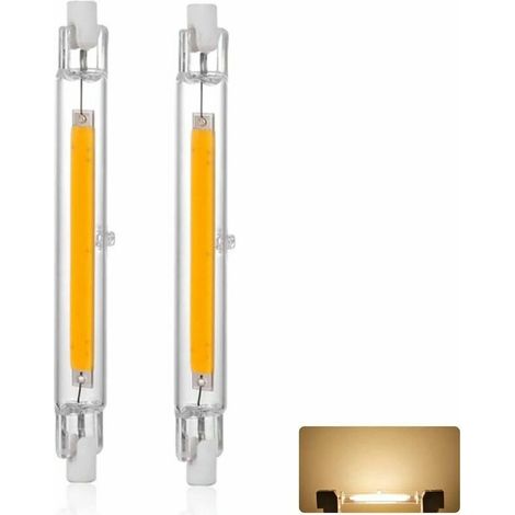 Bravix Ampoule Led R7s 118mm 20w Dimmable, Blanc Chaud 3000k 3000lm, Linéaire Remplacer Lampe Halogène J118 20w, Éclairage À 360 Degrés, Sans Scintillement, R7s Ocb Led Tubes Pour Projecteur, Lot De