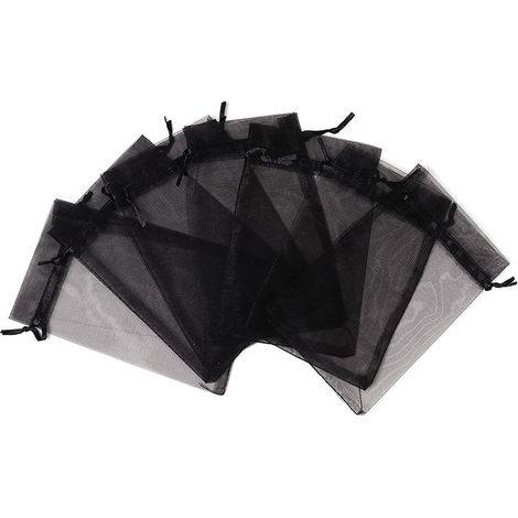 100pcs Cadeaux Noir 9x12cm, De Faveur De Mariage En Avec Cordon De Serrage Pour Maquillage Bonbons Baby Shower