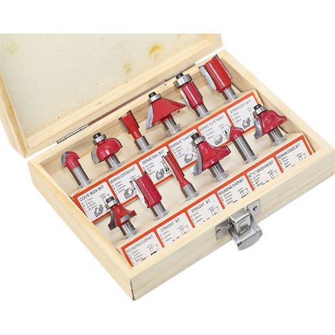 Bravix Lot De 12 Fraises Pour Défonceuse Avec Tige De 8 Mm En Carbure De Tungstène - Outils Professionnels Pour Le Travail Du Bois Et Le Bricolage