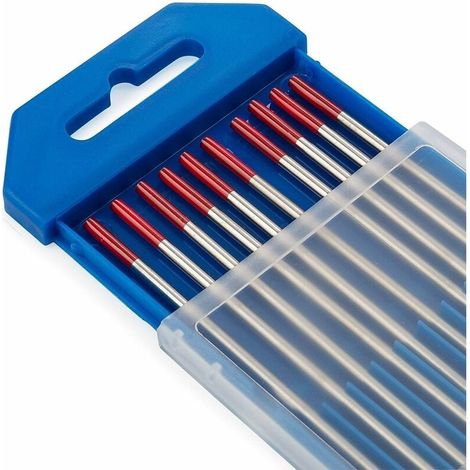 Bravix Soudage Tig Electrodes De Tungstène Avec 2% De Thorium Wt20 (rouge) 1,6mm 150mm 10 Pièces Par Paquet
